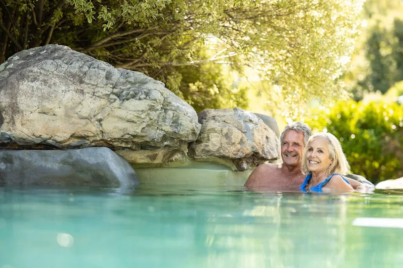 Hanmer Springs pools couple